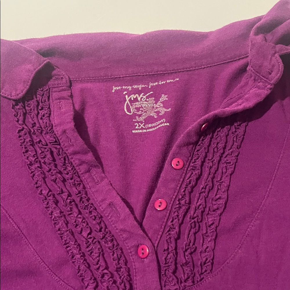 Just My Size Magenta Short Sleeve Top